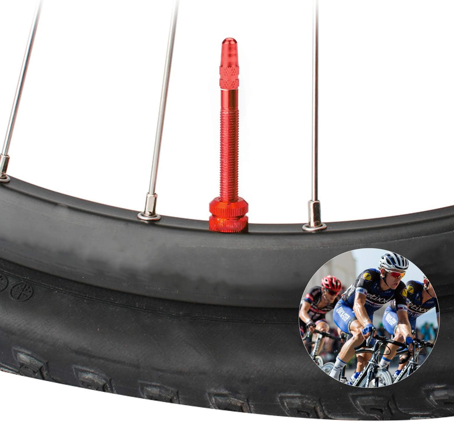 Winorda 40 Pieces 10 Colors Bike Tire Valve Stem Caps Aluminum French Bicycle Air Tire Caps Bike Valve Caps Presta Valve Caps Alloy image number 4