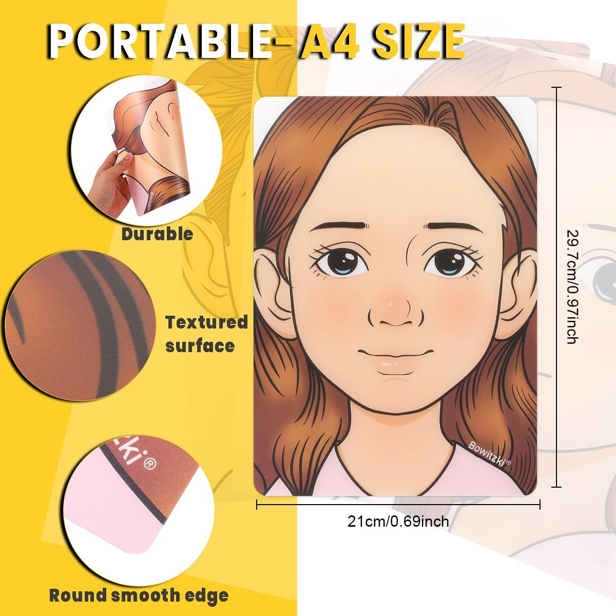 Bowitzki Face Painting Practice Board,5 Pieces Reusable Colorful Face Paint Practice Board,Painting Makeup Exercise Template A4 Size image number 2