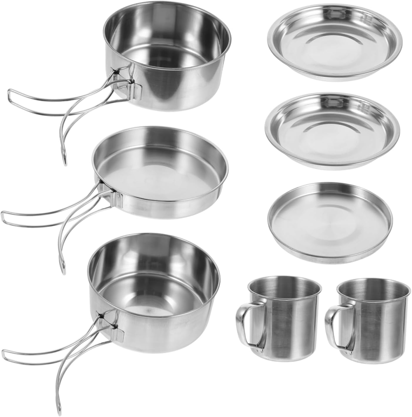 Camping Cookware Portable Outdoor Picnic Pot and Pan Stainless Steel Cookware Easy to Clean