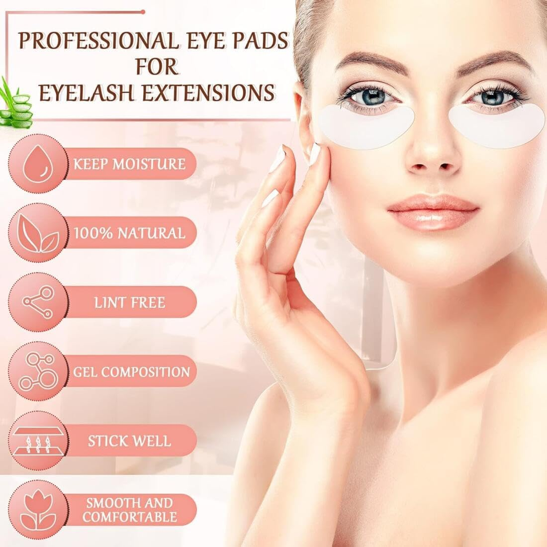Under Eye Pads,50 Pairs Set Eyelash Extension Gel Patches,Lash Extension Lint Free under Hydrogel Eye Mask Pads Beauty Tool,Eye Patches Skincare,Under Eye Patches,Eye Pads Lash Extensions image number 3