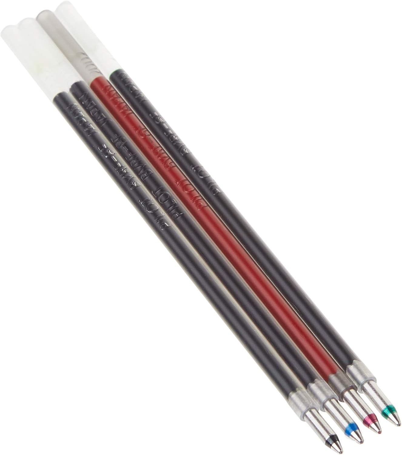 PILOT Dr. Grip 4+1 Multi-Function Ballpoint Ink Refills, Fine Point, Black/Red/Blue/Green Inks, 4-Pack (77154)