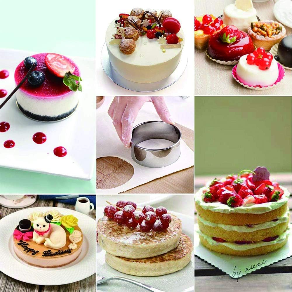 12 Pieces round Cookie Biscuit Cutter Set,Graduated Circle Pastry Cutters,18/8 Stainless Steel Cookie Cutters and Donut Cutter Ring Molds image number 5