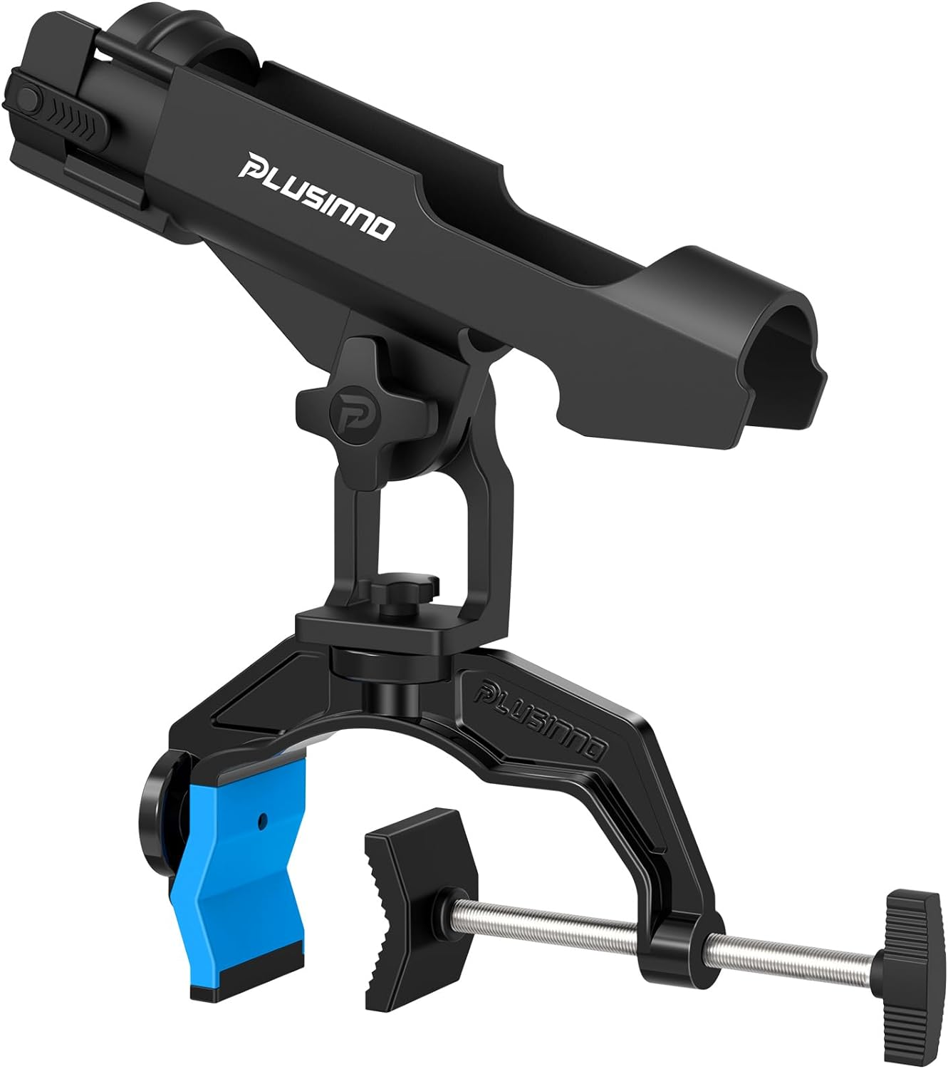 PLUSINNO Fishing Rod Holders for Boat, Upgraded Fishing Rod Holder with Enlarge Clamp, Innovative Dual-V Shaped Design, Fit Round/Square Tube Boat Fishing, Fishing Gear, Fishing Gifts for Men