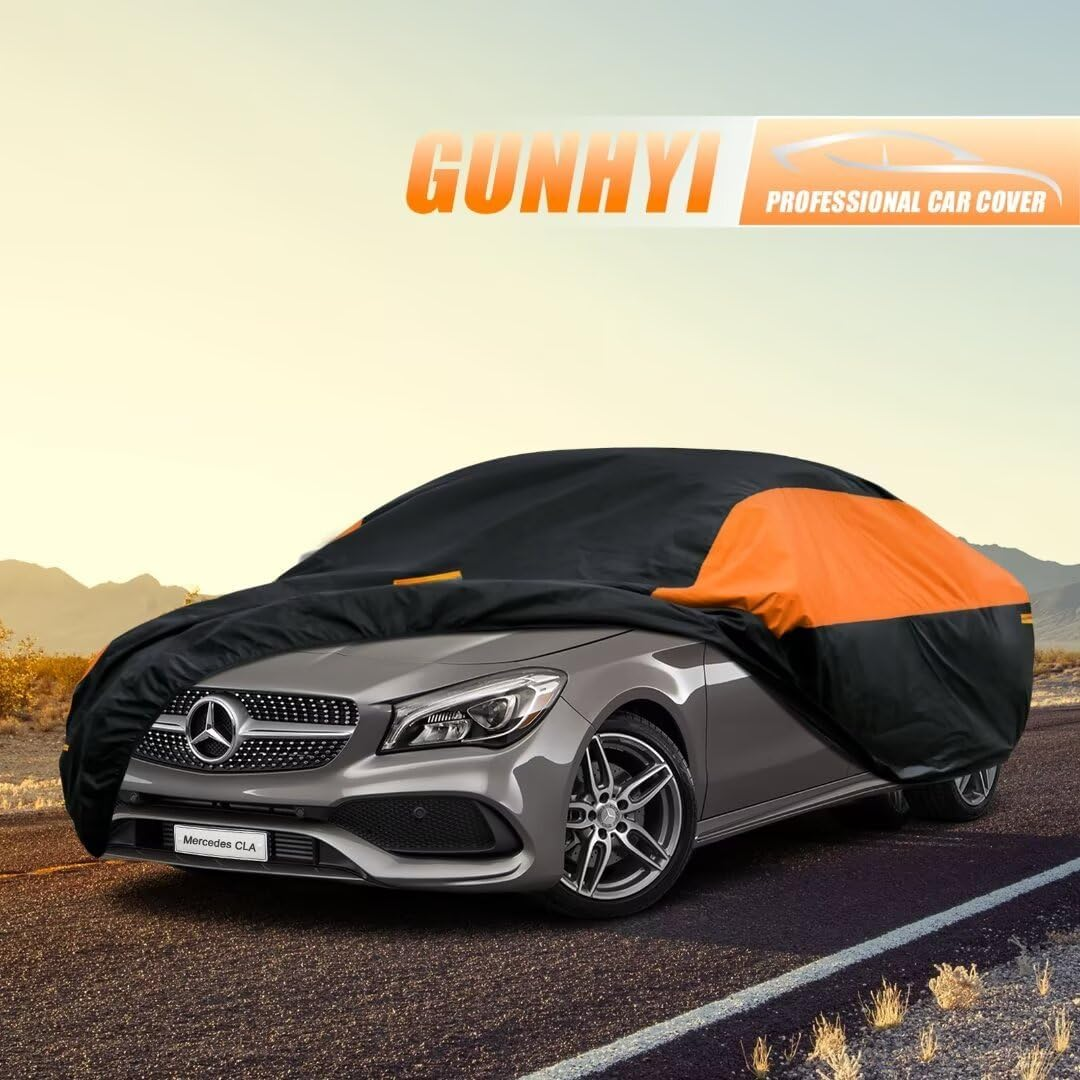Car Cover Waterproof Breathable Large, Full Car Cover Rain Dust Sun UV Protection Universal Fit Audi A3, Honda Civic, Bmw 2 Series, Mercedes CLA, Skoda Octavia Etc. Fit Saloon (450 to 470Cm) image number 6