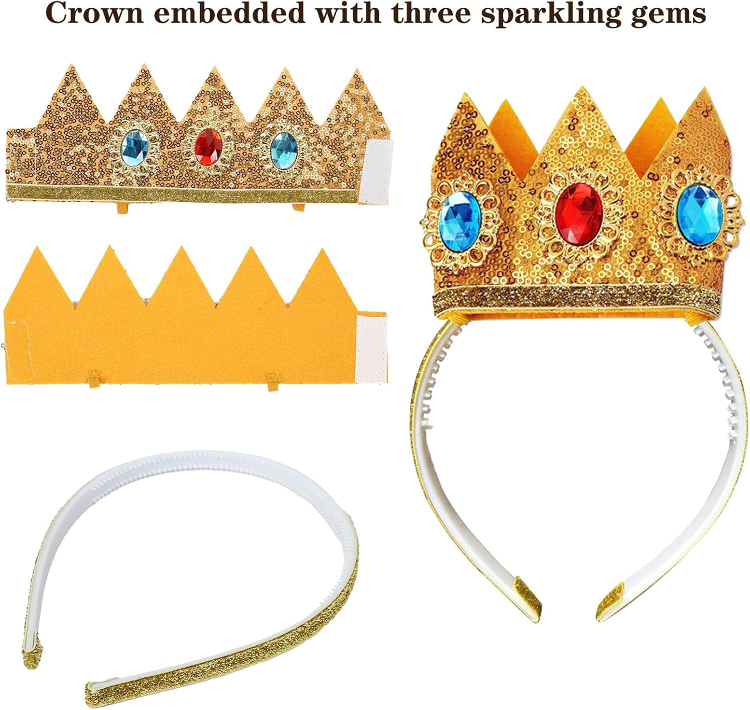 Princess Dress up Cosplay Jewelry Accessories Set for Girls with Crown Scepter Necklace Earrings Gloves Rings Bracelets image number 5