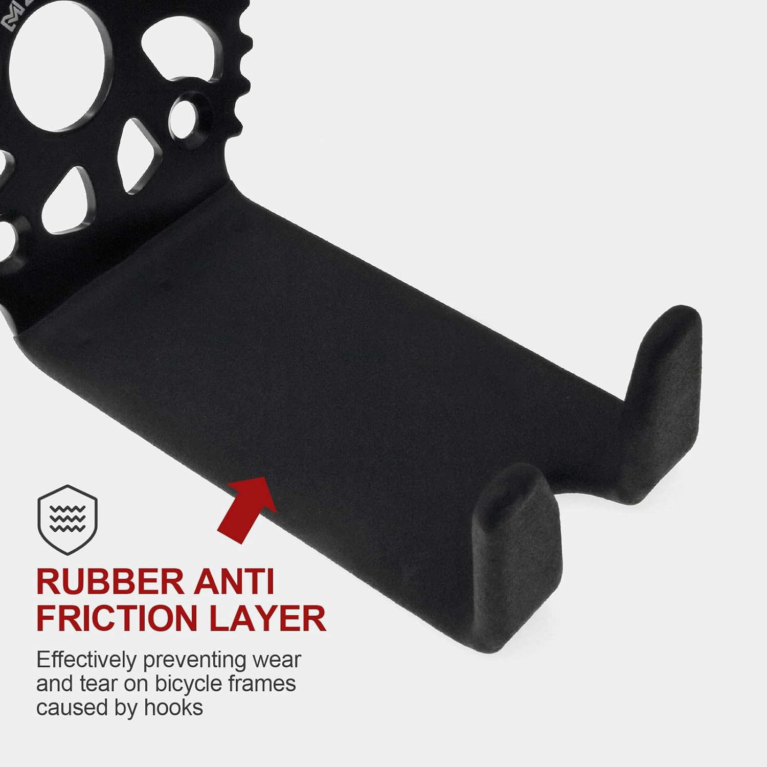 MZYRH Bike Wall Mount, Pedal Hanger for Indoor Storage, Heavy Duty Rack for Garage or Home, Hold Hooks for Road and Mountain Bikes (2 Pack) image number 6