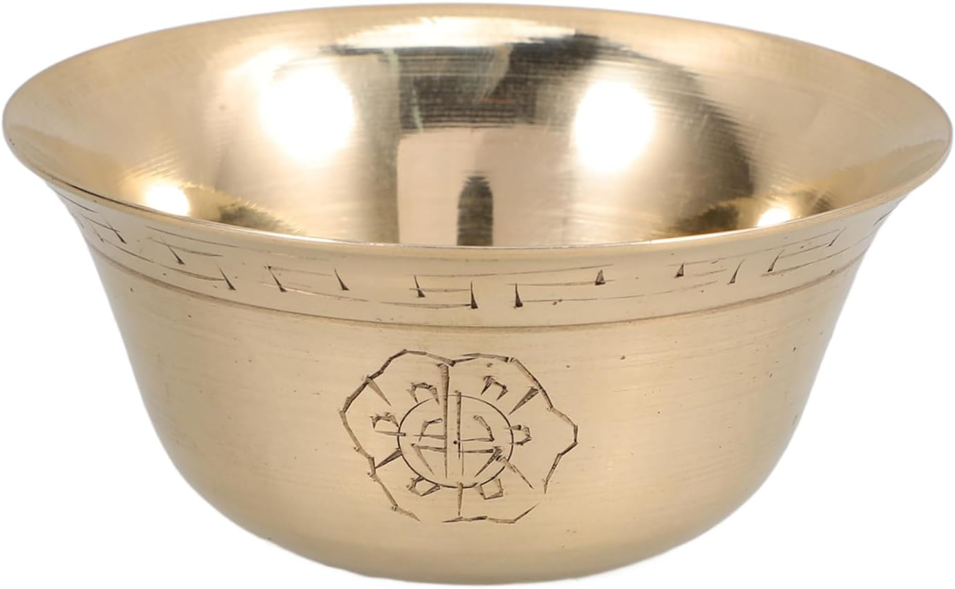 Buddhist Offering Bowl Brass Holy Water Cup for Worship for Daily Use Temples and Home Altars