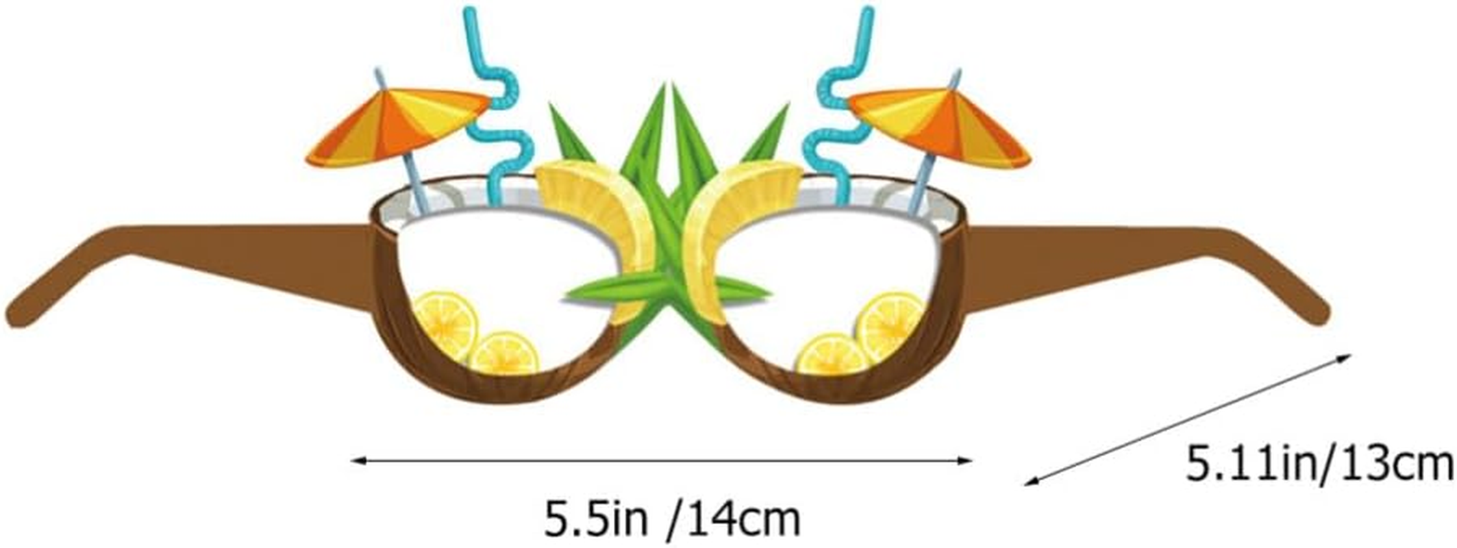 12Pcs Fruit Glasses Tropical Fancy Dress Props Summer Party Sunglasses Luau Sun Mermaid Decor Watermelon Decor Kids Funny Eye for Kids Fun Party image number 4
