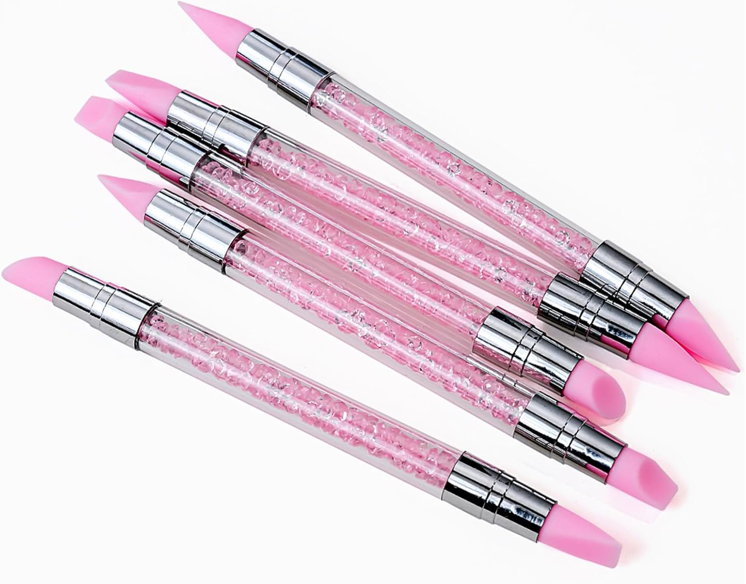 Silicone Nail Tool | Double-Ended Nail Foil Carving Pen - Comfortable Control Fingernail Sculpting Tool for Traveling Business Trip School image number 4