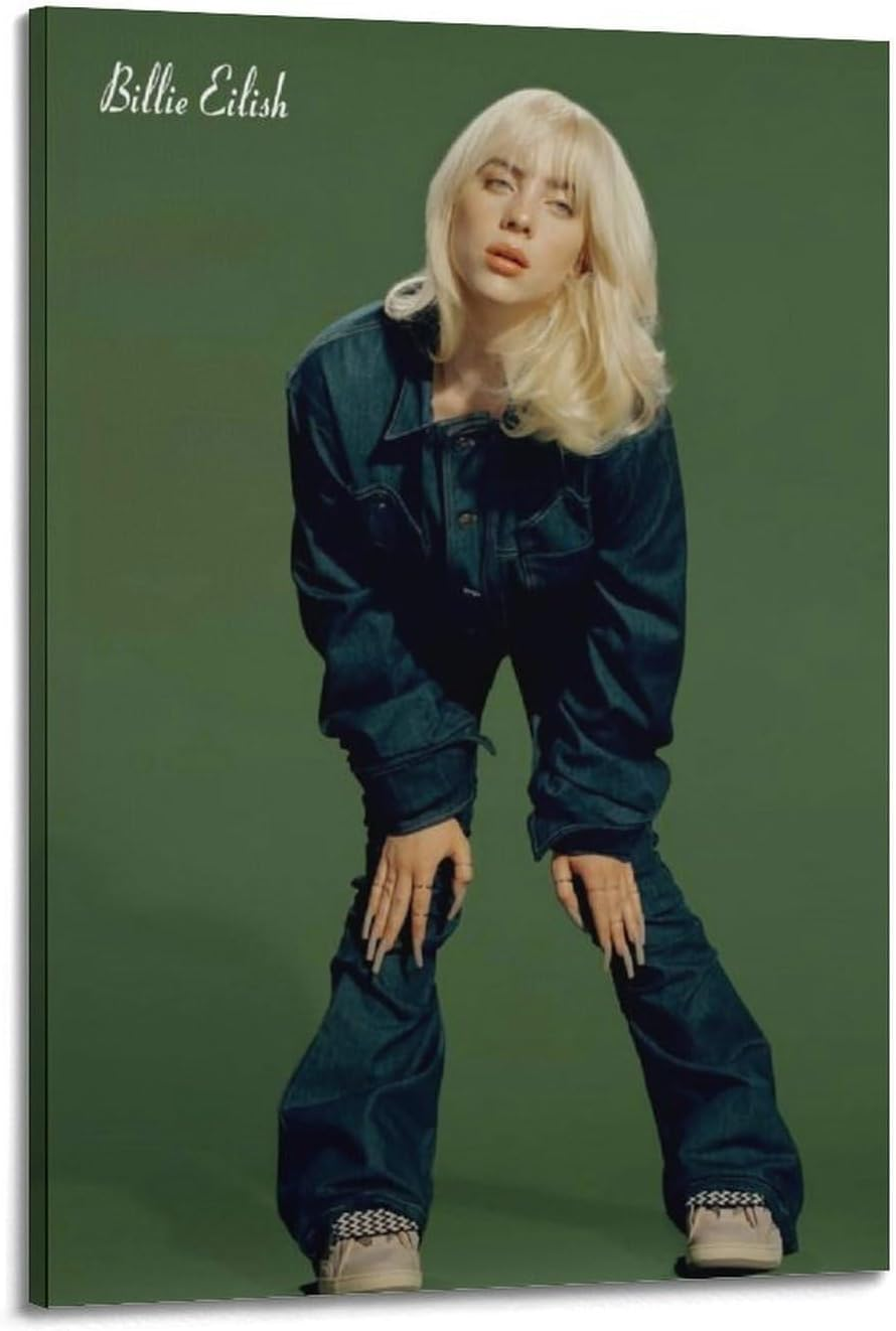 Art Music Billie Wall Art Eilish Poster Poster Canvas Painting Wall Art Picture Home Decor Print for Bedroom Living Room Dorm Study Bar Office 20X30Inch(50X75Cm) image number 1