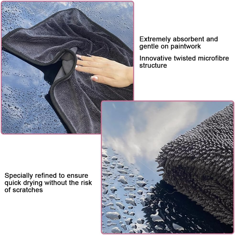 Pack of 3 Shiny Bath Drying Towel XXL, Fast Dry Drying Towel 40 X 60 Cm, Shower Cubicle Cloth for Water Removal, Shiny Wipes Bath Drying Cloth, for Water Removal in Shower and Bathroom (Black) image number 3