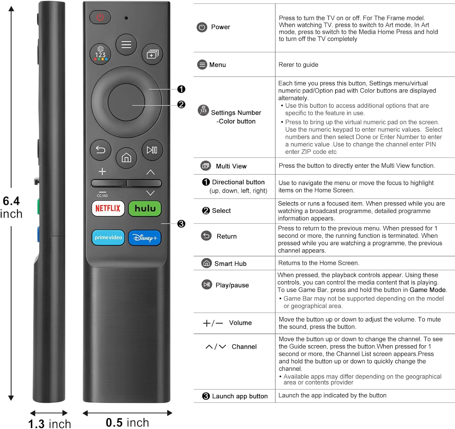 Universal Replacement Remote Control for Samsung Frame Solar Serif Crystal UHD Neo QLED OLED 4K 8K Smart Tvs,Compatible with BN59-01385B BN59-01385A BN59-01363A image number 5