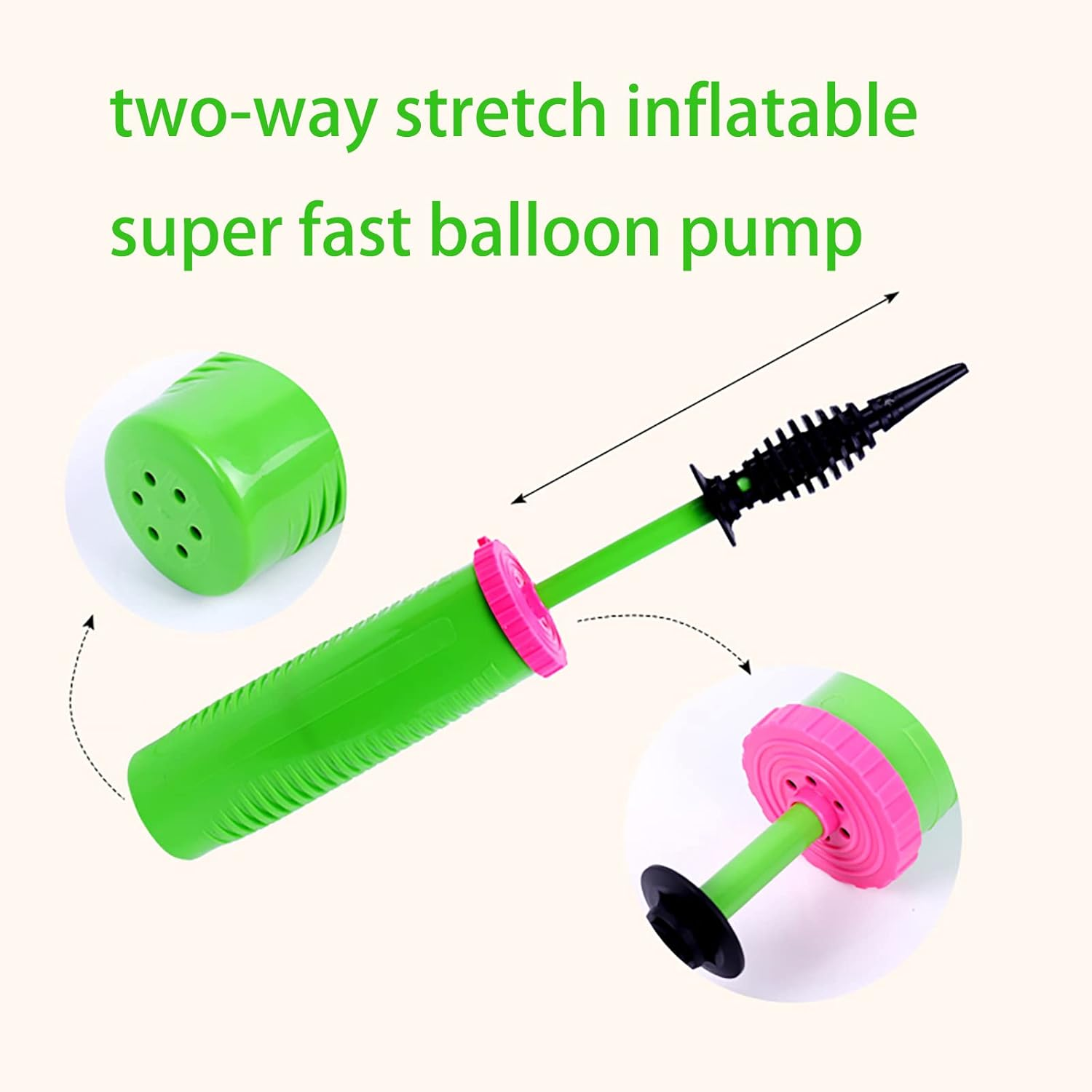 Balloon Pump Handheld Two-Way Dual Action - Hand Blower Air Pumper for Balloons - Ballon Inflator Pumping - Manual Baloon Inflators Machine image number 5
