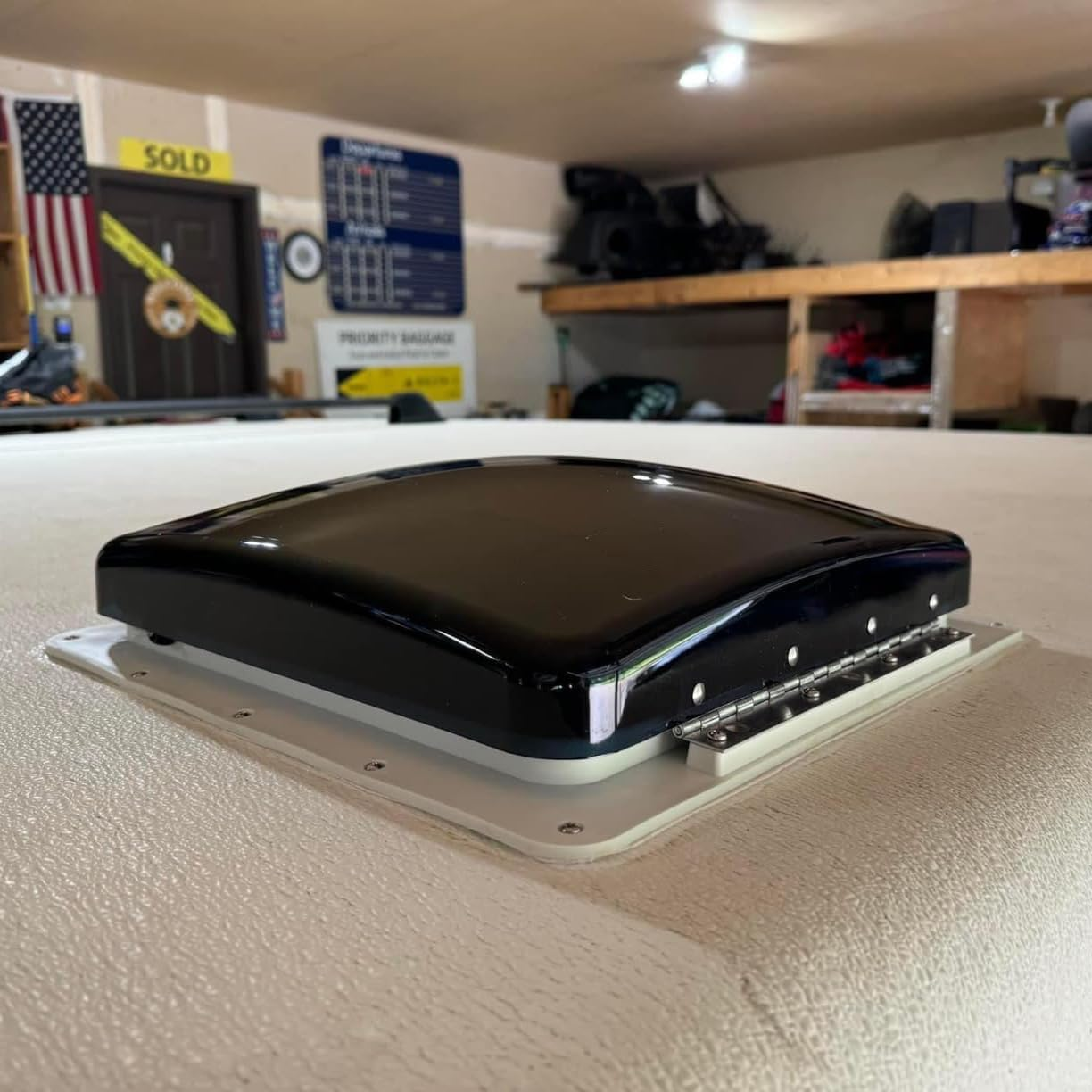 RV Roof Vent Fan 12V Auto Remote Control 14'' Inch 10 Speed (Smoke) image number 4