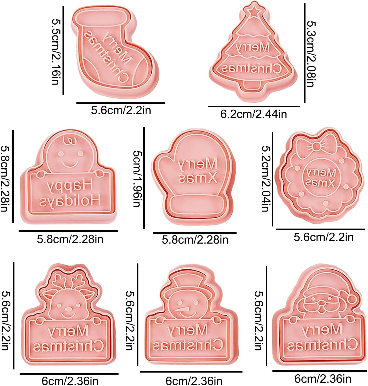 Christmas Themed Cookie Cutters - 8X Christmas Cookie Decorating Supplies,Winter Holiday Christmas Cookie Cutter, Cookie Cutters Shapes, Christmas Cookie Decorating Supplies for Cake image number 5