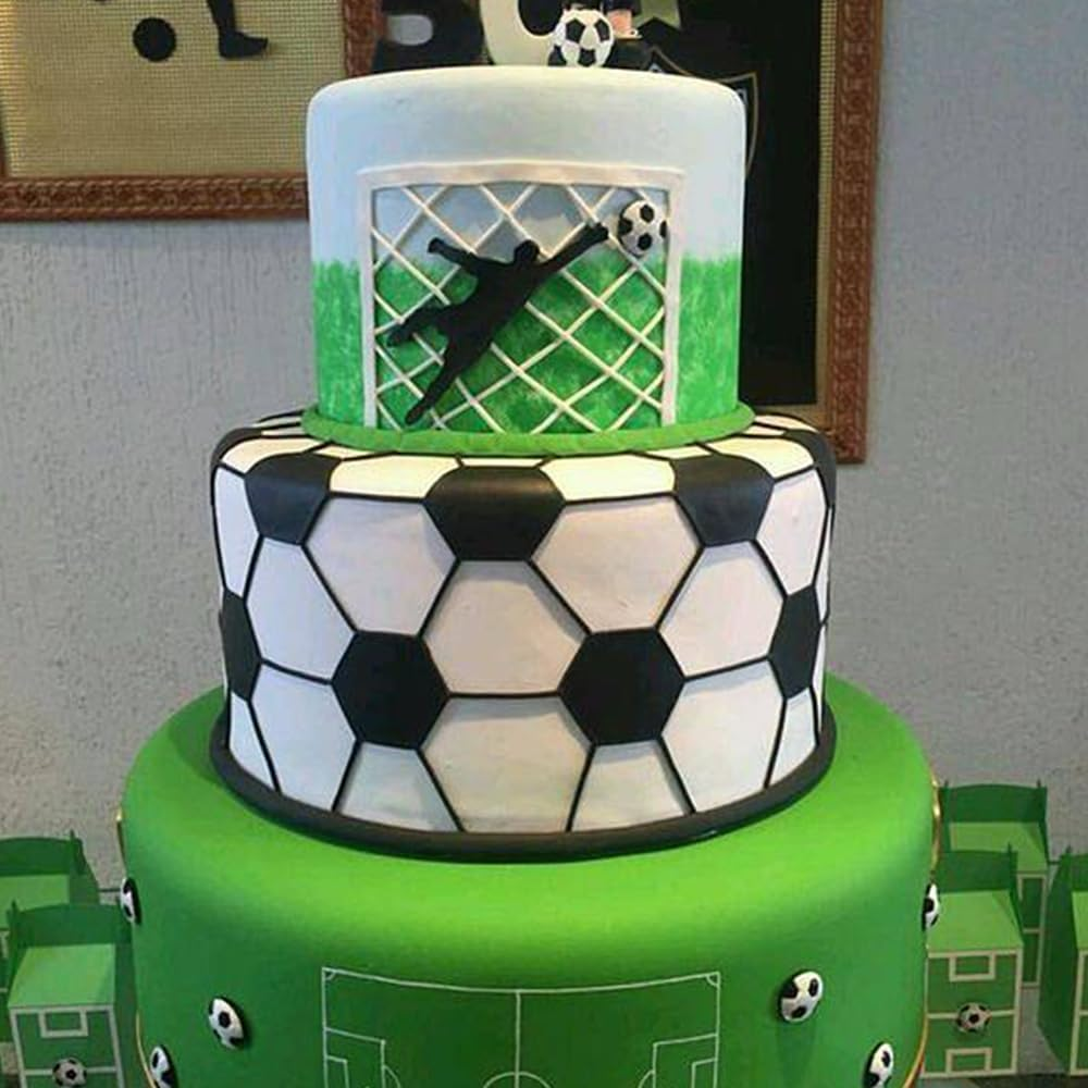 4Pcs Football Pattern Cookie Cutters &ndash; Hexagon Soccer Cake Fondant Cutters for Baking, DIY Sugar Craft Moulds &ndash; World Cup Party, Kids & Decorating Tools, Soccer Cake Molds for Baking and Party DIY image number 5