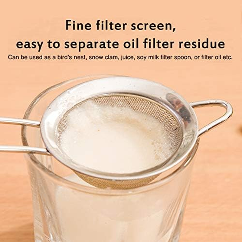 Set of 3 Stainless Steel Mesh Strainer Colander Sieve with Handle - Small, Medium and Large - Ideal for Straining Quinoa, Spaghetti, Yogurt, Tea and More image number 6