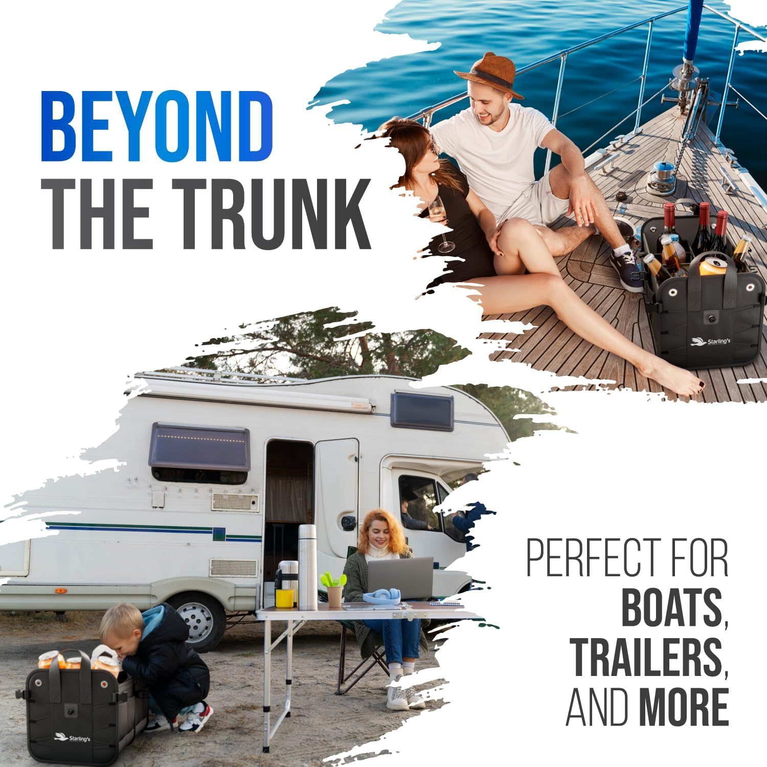 Starling'S Car Trunk Organizer - Car Boot Storage Bag, Durable Storage SUV Cargo Organiser Adjustable, Tidy Organization (Black) image number 4