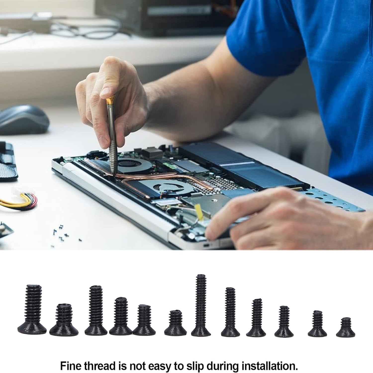 600Pcs Laptop Screws, M2 M2.5 M3 Laptop Notebook Computer Screws Set Kit for IBM HP Dell Samsung Sony Toshiba Gateway Acer Lenovo (12 Sizes) image number 1