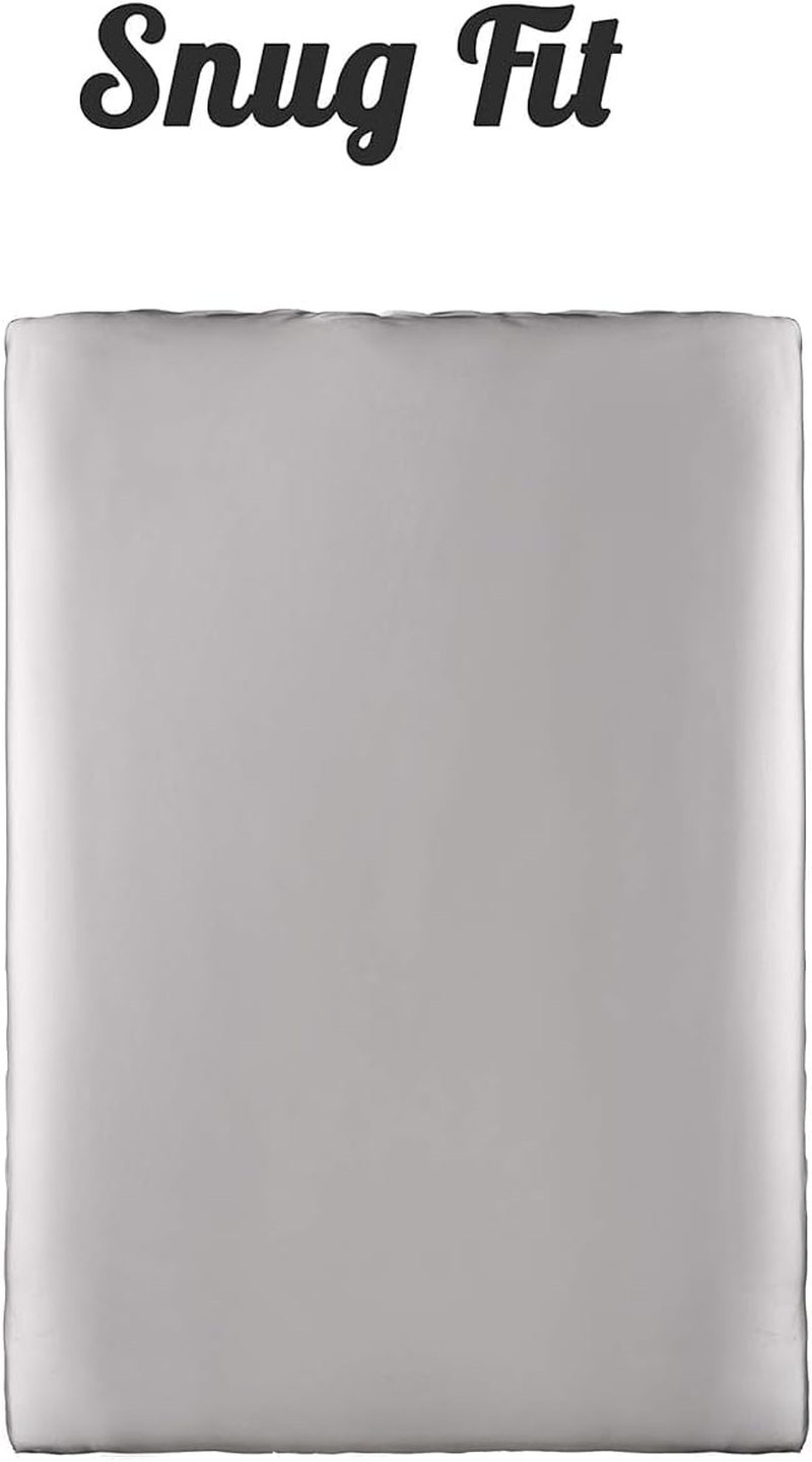 Bassinet Sheet High-Grade Fibers for Baby Hair for Hourglass, Oval,Rectangle Pads/Mattress with Satin Skirt Grey image number 2