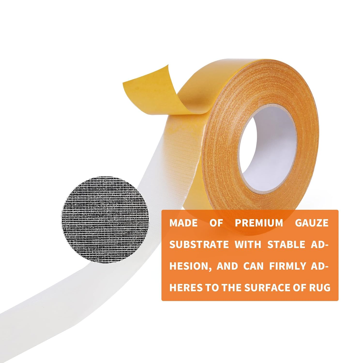 2PC Double Sided Carpet Tape Rug Tape, 5Cm*10M, Strong Adhesive and Removable, Strong Sticky Tape for Area Rugs, Photo Frames, Tile Hardwood Floors, over Carpet image number 2