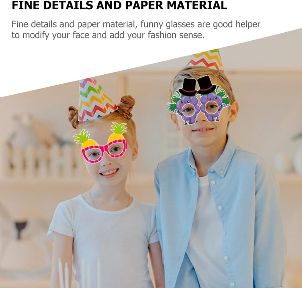 12Pcs Fruit Glasses Tropical Fancy Dress Props Summer Party Sunglasses Luau Sun Mermaid Decor Watermelon Decor Kids Funny Eye for Kids Fun Party image number 1