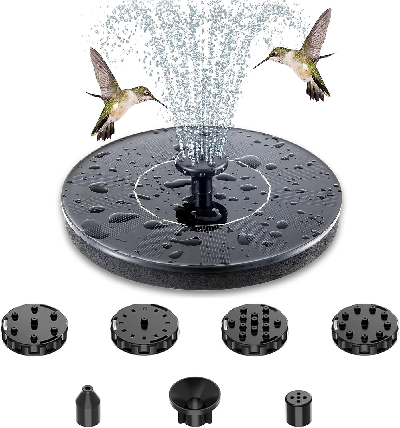 Solar Bird Bath Fountain Pump,Upgrade 1.4W Solar Fountain with 6 Nozzle, Outdoor Watering Submersible Pump for Pond, Pool, Garden, Fish Tank,Bird Bath, Outdoor image number 2