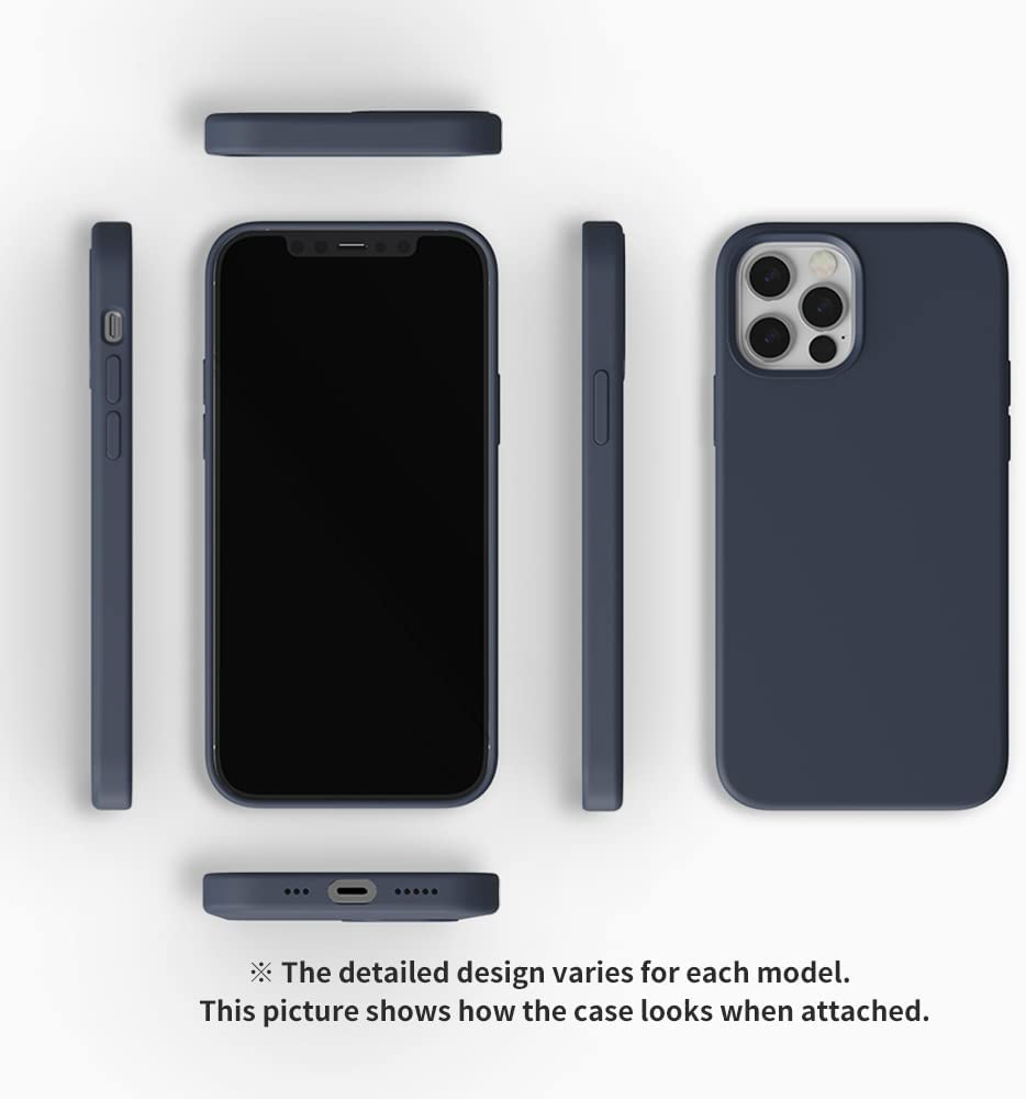 Sinjimoru Magnetic Silicone Case for Iphone 12 Pro Max, Anti-Dust and Compatible with Magsafe, Iphone 12 Pro Max Silicone Case for Magsafe Navy image number 1