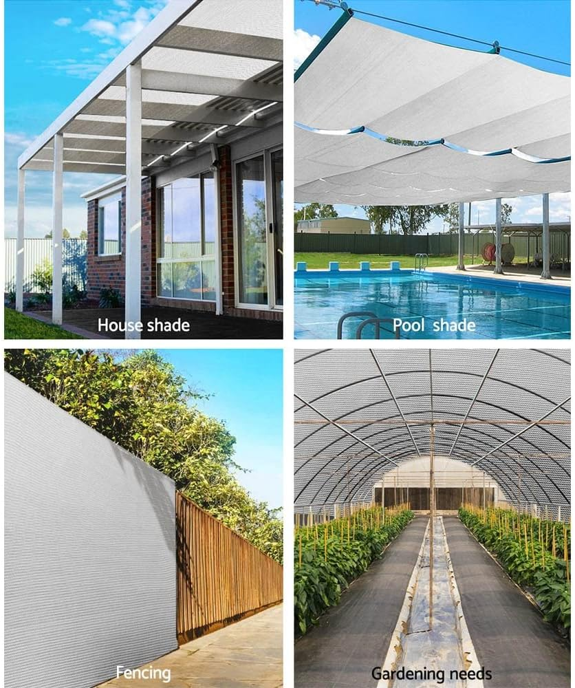 Instahut Shade Cloth 3.66 X 30M Sunshade Sail Shadecloth Block Outdoor Marquee Canopy Shelter Cover for Beach Pool Car Patio Backyard Lawn Garden Carport Fence Greenhouse White image number 5