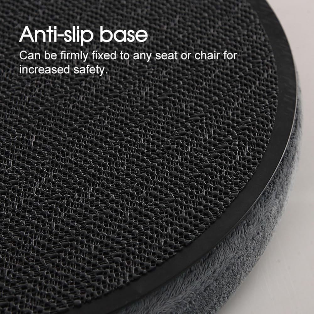 Leona Co 360&deg; Swivel Seat Cushion for Car, Chair & Wheelchair &ndash; Orthopaedic Mobility Aid Pad for Elderly, Injury Recovery & Daily Use &ndash; Non-Slip Base, Soft Memory Foam Comfort, 40Cm Diameter (Grey) image number 1