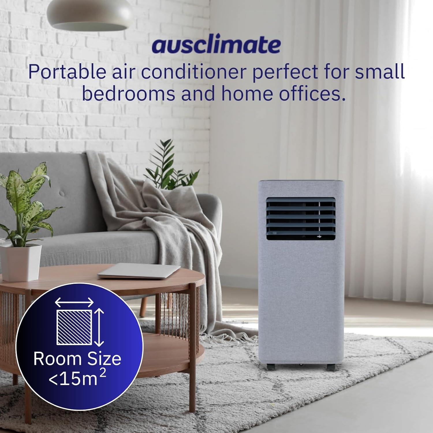 Ausclimate 2.05Kw Smart Compact Portable AC, Stone Grey image number 5