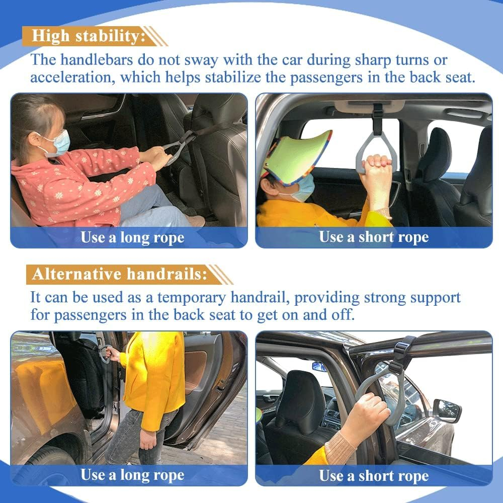 Car Handle Assist for Elderly Secure Portable Car Cane Door Automotive Standing Aid Handicap Transfer Auto Helper Handgrab Disabled Vehicle Assistant Support Adjustable Headrest Handles image number 3