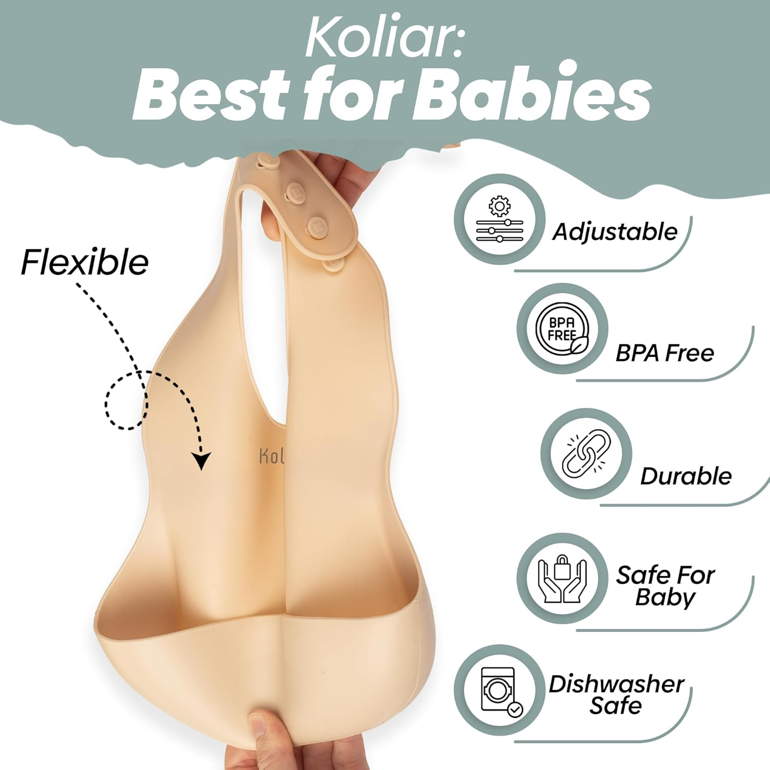 Koliar Silicone Baby & Toddler Feeding Supplies Set,Toddler Tableware Spoon Set,Silicone Baby Bibs,Baby Travel Teether Food Dispenser Spoons,Spoon Storage Box,Baby Food Storage Container,Infant Items image number 1