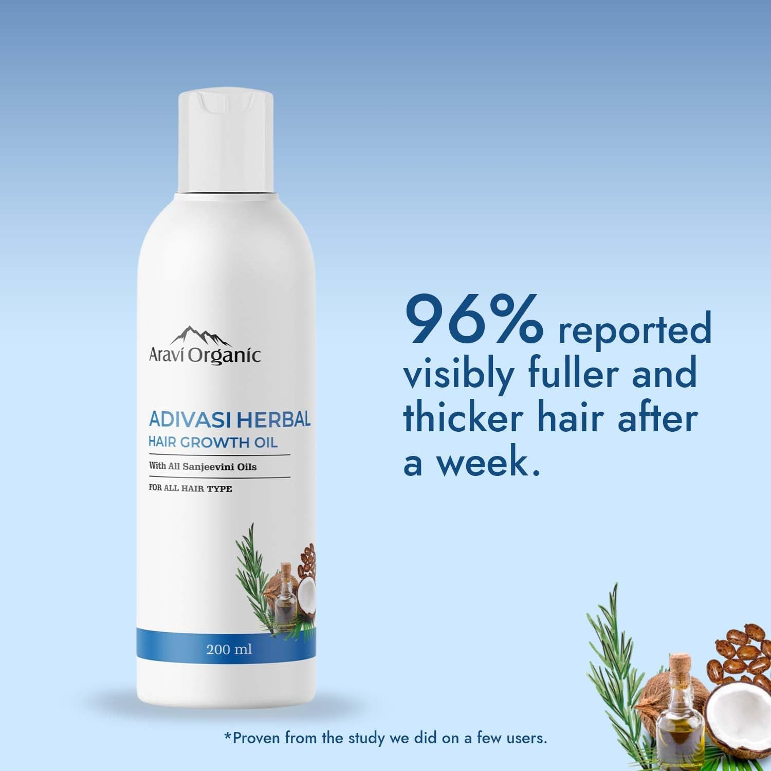 Aravi Organic Adivasi Herbal Hair Growth Oil | Controls Hairfall | Strong and Healthy Hair | Repairs Frizzy Hair | Scalp Nourishment | Helps Hair Thickening | 200Ml image number 3