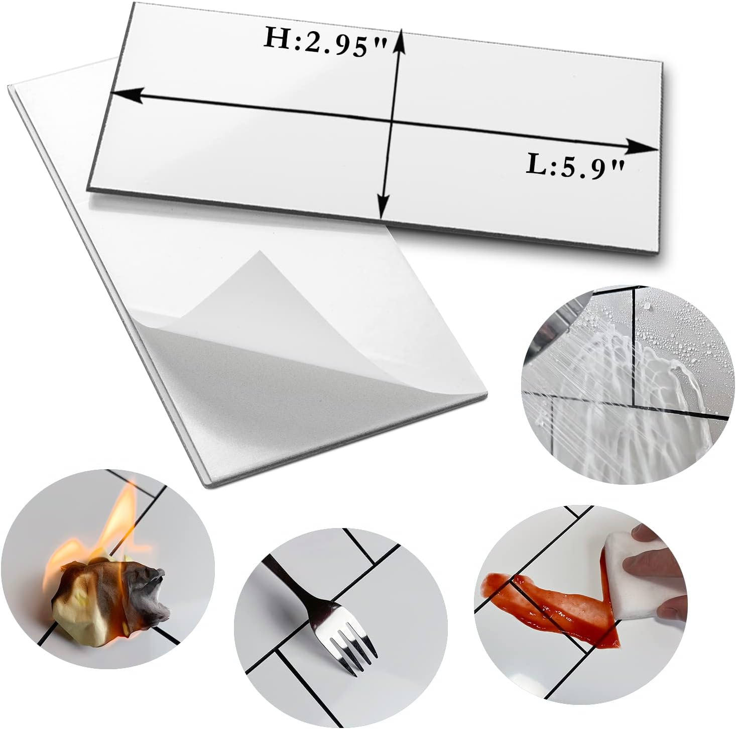 AULIGET 100-Piece Polished White Thick PVC Peel and Stick Backsplash, 3" X 6" Waterproof Subway Tile Peel and Stick Wall Tiles for Kitchen & Bathroom - 100, Apache Brown Rock image number 7