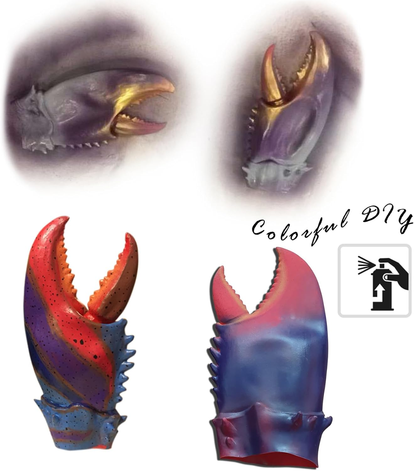 Crab Hat Set- Funny Party Hats Dress up Crazy Theme Party Roleplay Hats Set Novelty 3D Crab Hat for Unisex image number 4