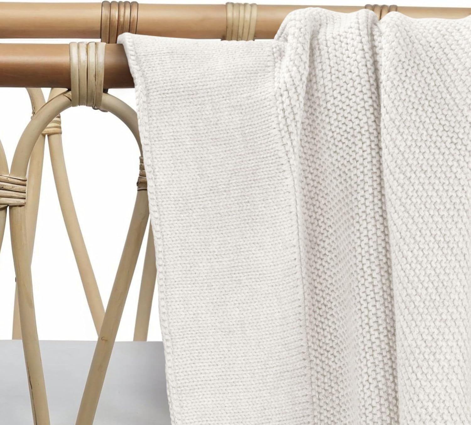 Cotton Baby Blanket Newborn and Infant &ndash; 100% Organic Cotton Classic Knit &ndash; Soft, Breathable, and Gentle &ndash; Perfect for Pram, Stroller, Crib, Nursery, and Baby Cot - 100Cm X 75Cm (Milk)