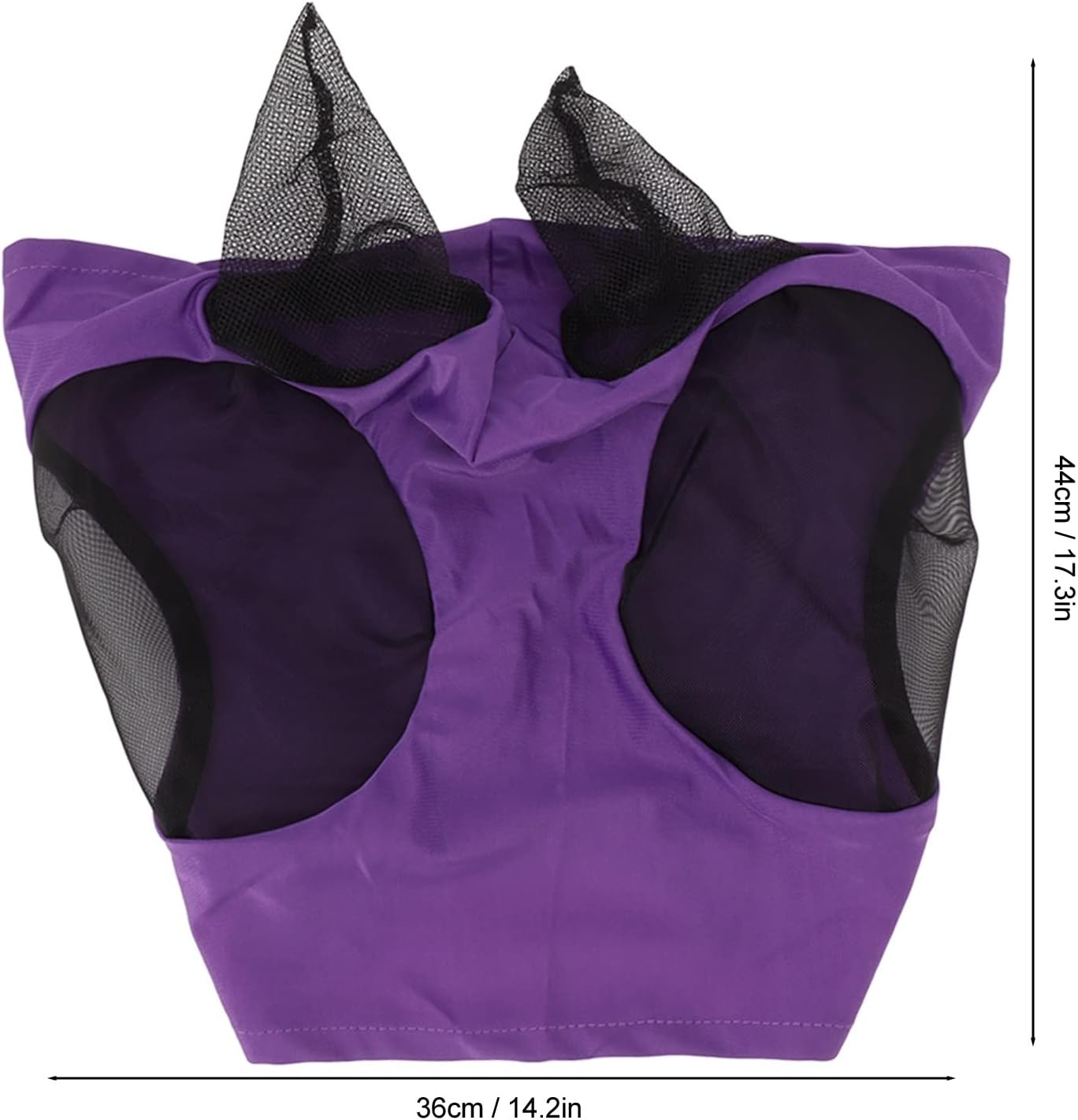 Breathable Horse Mesh Fly Mask with Ears, Elastic Equestrian Face Mask for Horses, Sunlight Protection & Fly Protector (Purple) image number 3