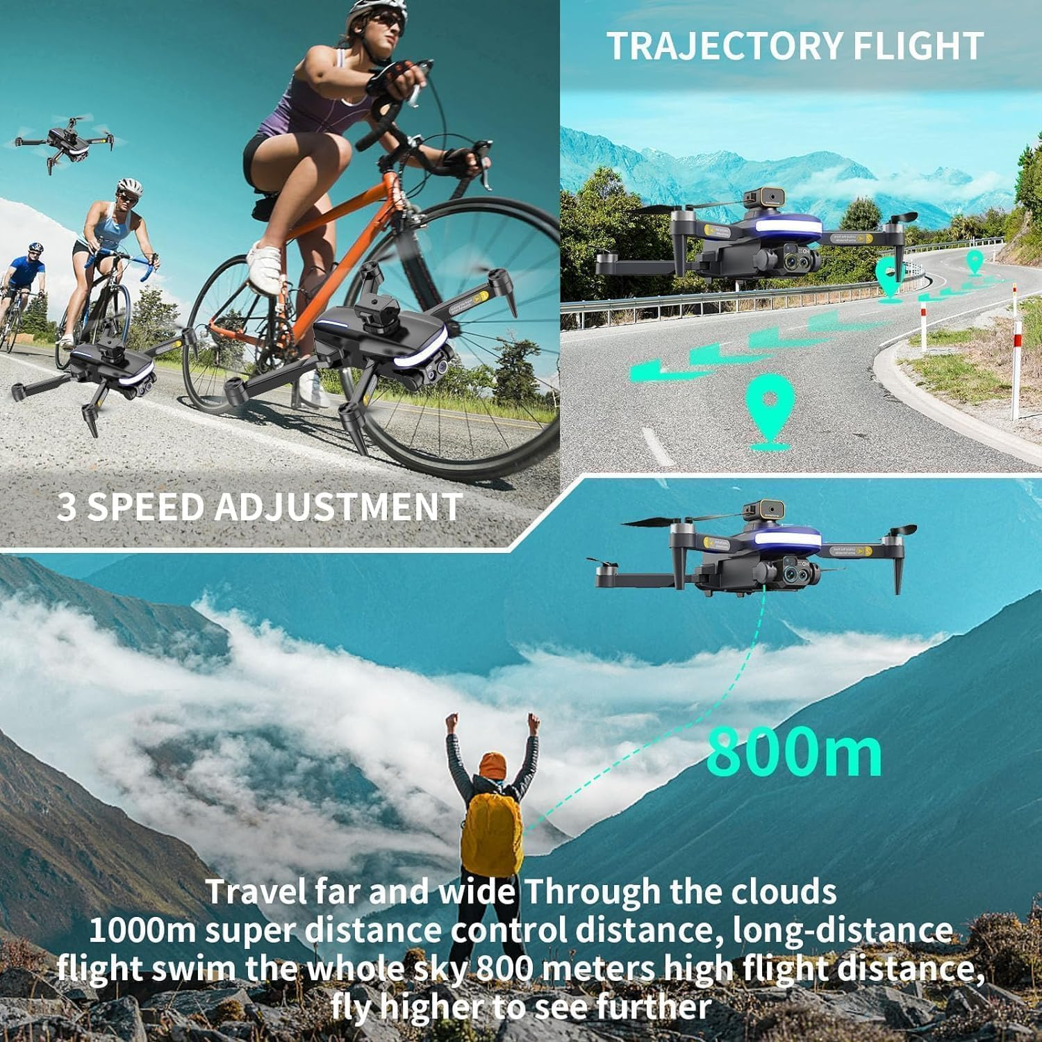 B-Qtech Mini Drone with 4K Camera, RC Foldable Wifi Drone, 2 Batteries, 360&deg; Obstacle Avoidance, Easy to Fly Kids Gifts Toys for Boys and Girls image number 4