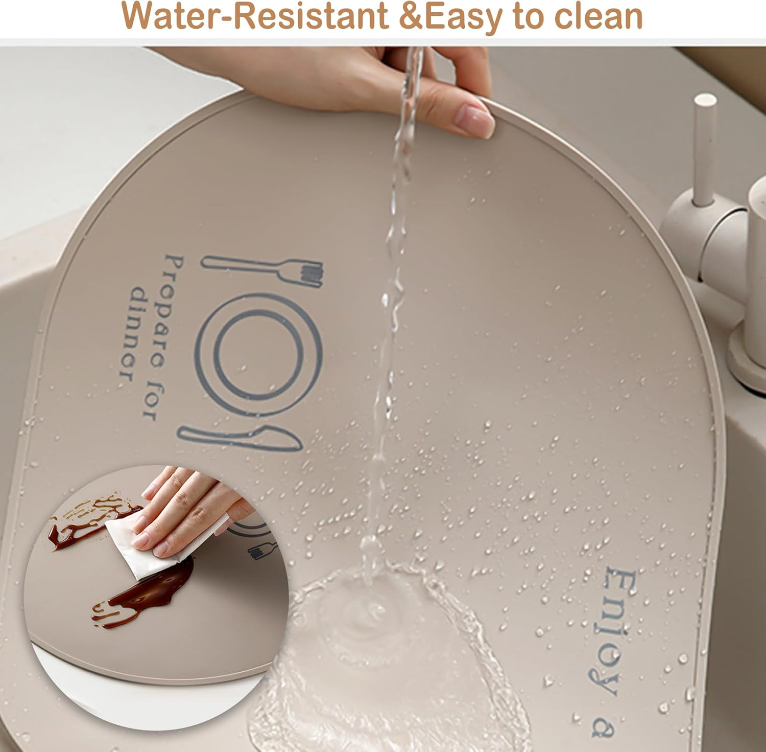 2-Pack Silicone Placemats, Non-Slip, Oil & Water Proof, Heat & Stain Resistant, Easy to Clean, Durable & Versatile (Brown) image number 5