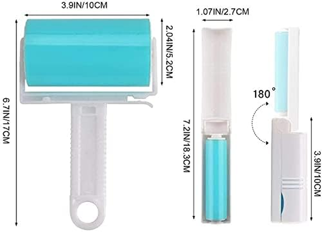 Sticky Lint Roller 3 Pack, Reusable&Washable Lint Roller Pet Hair Remover Include Large and Small Size Cleaner for Clothes, Pet Hairs, Carseats image number 2