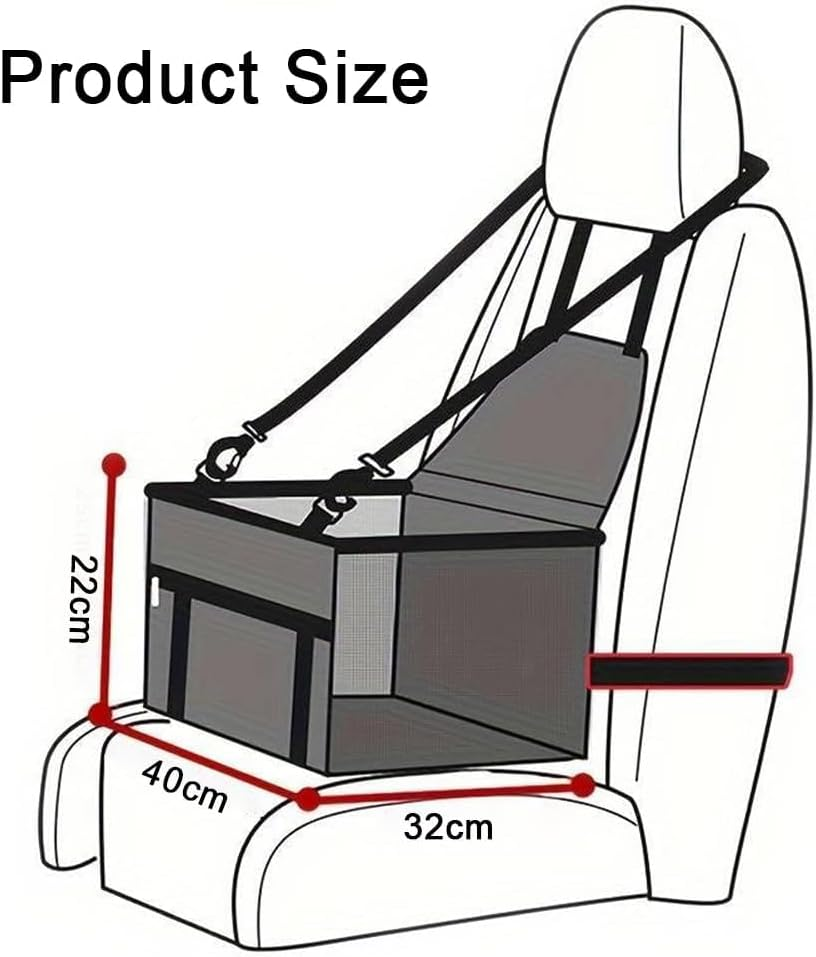 Pet Car Booster Seat, Oxford Breathable Dog Car Seat, Portable and Washable Travel Carrier Cage with Seat Belt for Dog, Cat or Other Small Pet, 40 * 37 * 22Cm, Pink image number 5