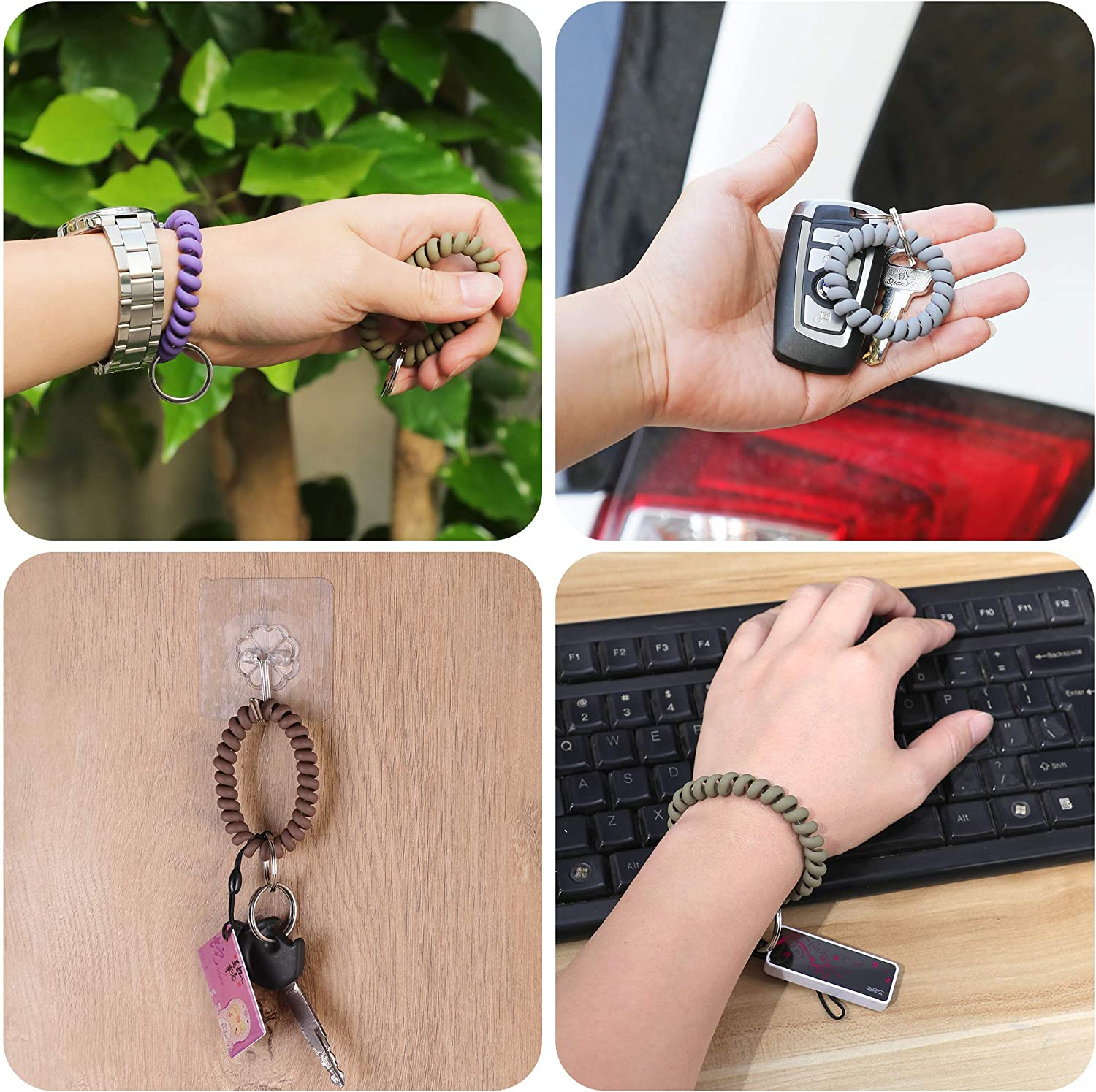 LGEGE Stretchable Wristband Wristlet Keychain image number 3