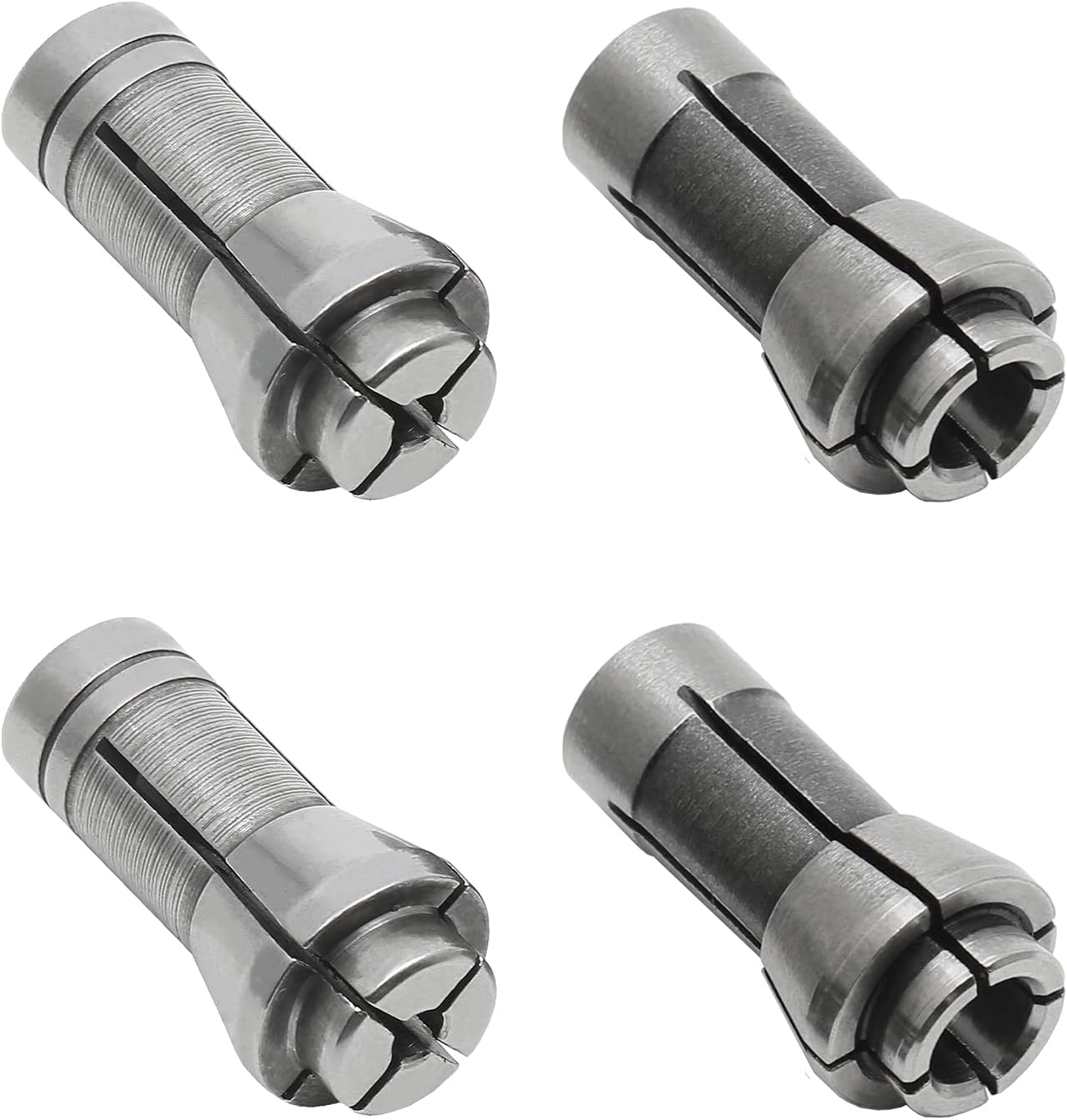 Murtenze 4 Pack Die Grinder Collet, Grinding Machine Clamping Collet Adapter 1/4" and 1/8" Arbors Shanks, 2 Pack 3Mm and 2 Pack 6Mm Die Grinder Collet. image number 2