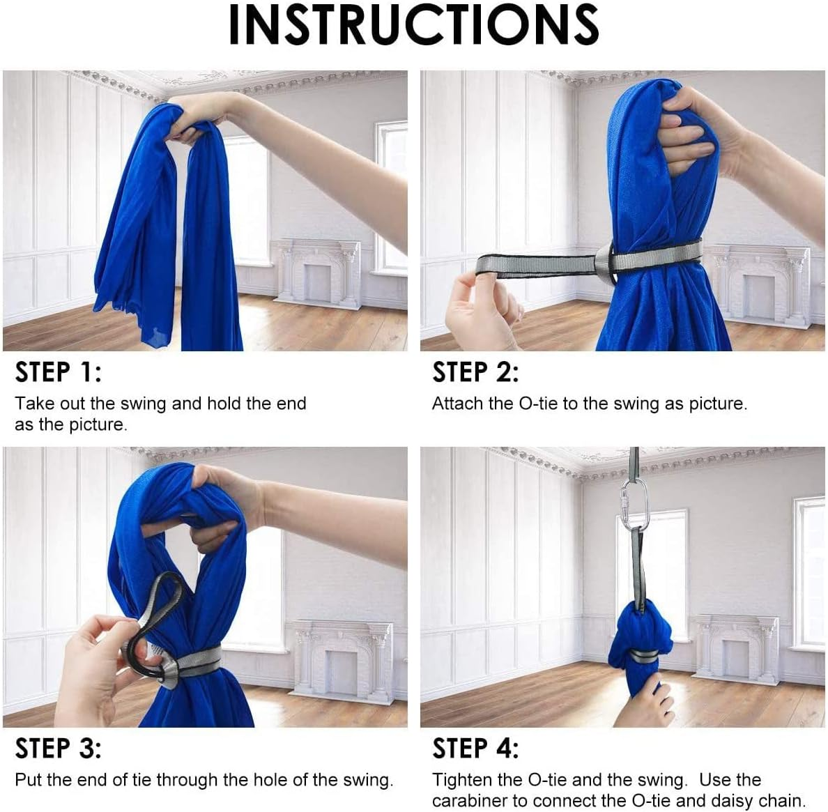 Therapy Swing for Kids Sensory Swing for Adults Kids Teens Therapy Swing Indoor Soothing Cuddle Hammock Durable Elastic Swing for Autism ADHD Aspergers and Sensory Integration Snuggle image number 3