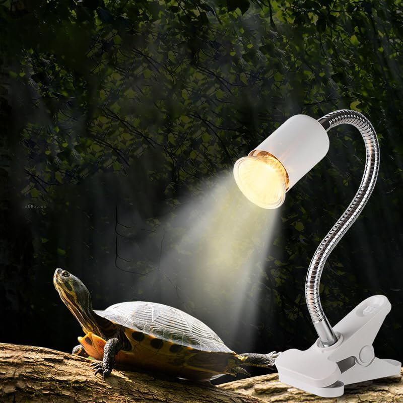 E27 Reptile Habitat Heating Lamp with UVB + UVA Rays: Essential for Turtles, Lizards & Other Pets - Ceramic Clip Holder, Adjustable Angles, AU Plug &ndash; Promotes Healthy Thermoregulation and Basking
