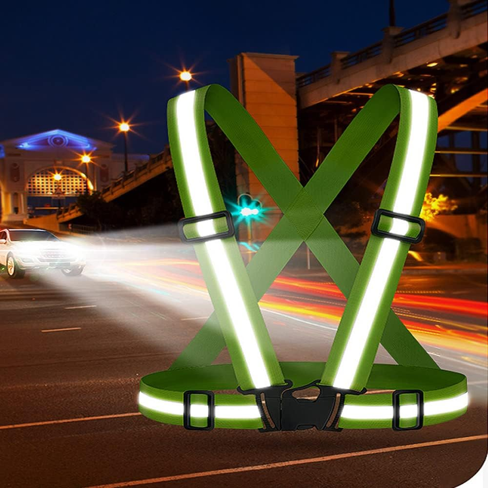 2Pcs Safety Reflective Vest Running Gear, Adjustable Lightweight 360&deg;High Visibility Work Signal Vest for Outdoor Walking, Jogging, Running, Cycling image number 2