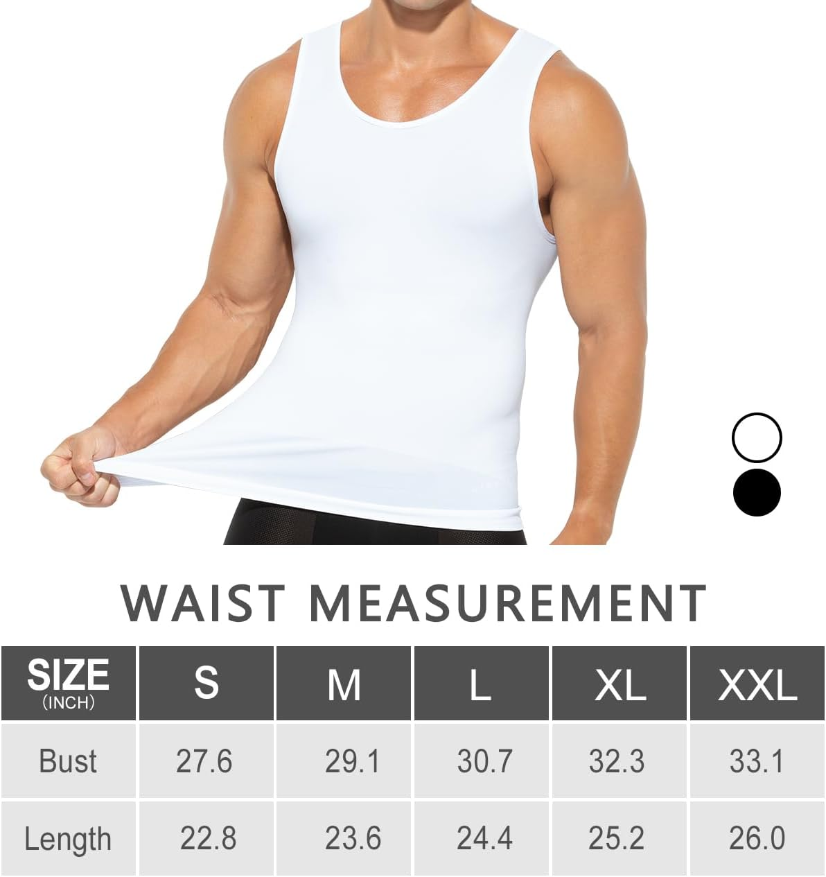 Arjen Kroos Men'S Slimming Body Shaper Vest Compression Tank Top to Hide Gynecomastia Moobs image number 6