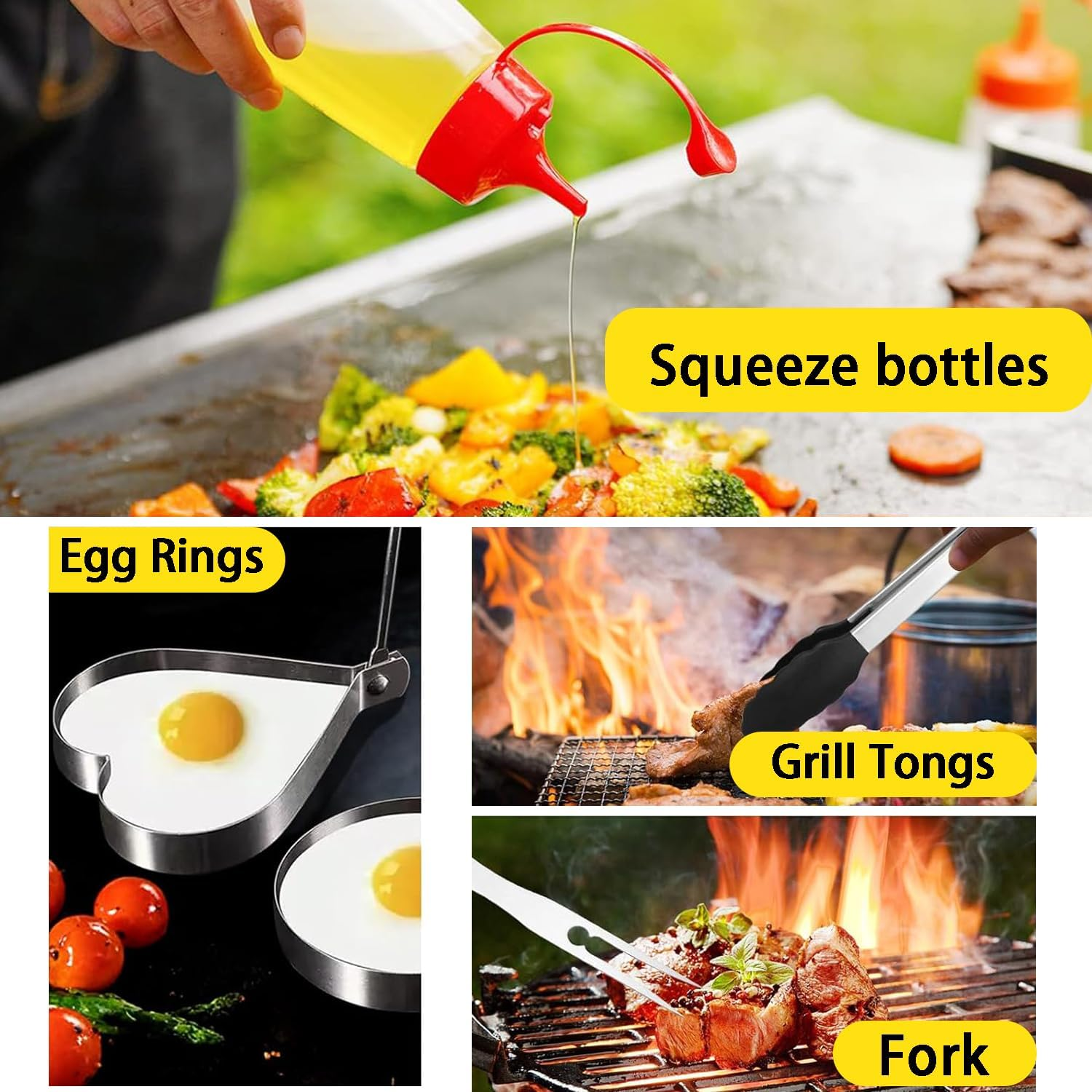 43PCS Griddle Accessories Kit, Professional Grill Tools, Set Stainless Steel Griddle Spatula Set with Tongs, Smash Burger Press with Carry Bag for Outdoor Camping Grilling image number 1