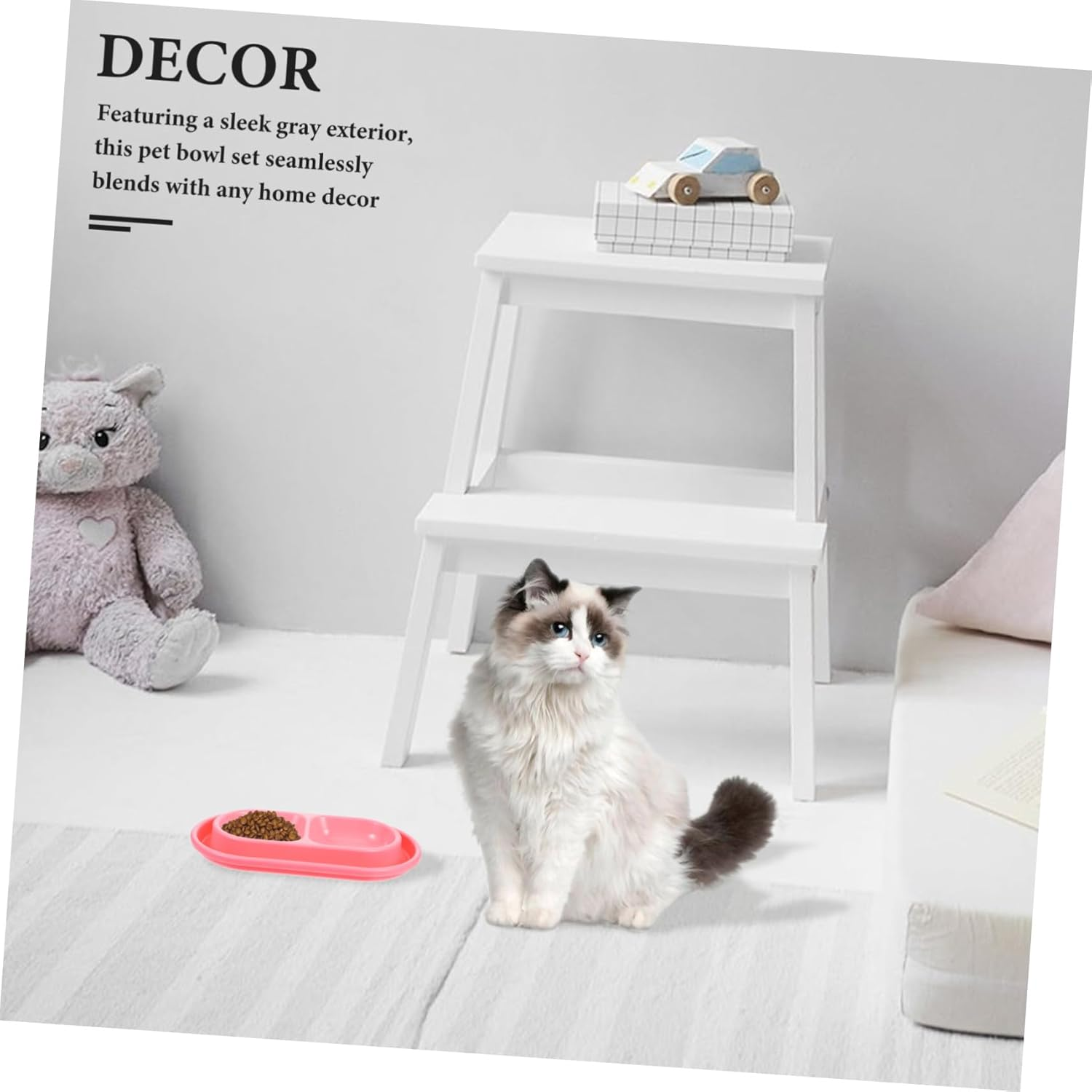 Milisten Ant Proof Cat Bowl Dual Feeding Station with Water Moat for Indoor Outdoor Use Space Saving Pet Food and Water Bowls Suitable for Cats and Small Dogs image number 6